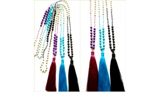 50 pieces free shipping all color mix stone beads tassels necklaces pendant